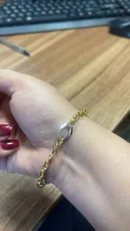 دستبند طلا 18 عیار زنانه طلای مستجابی مدل اسپادنا کد 5