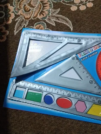 ست خط کش و گونیا آریا مدل 8038 مجموعه 4 عددی