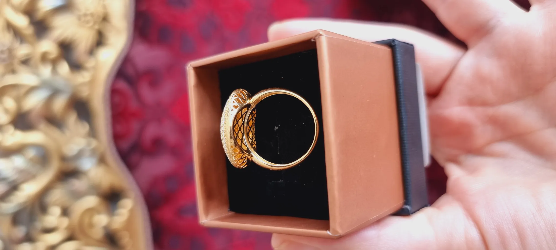 انگشتر طلا 18 عیار زنانه طلای مستجابی مدل گرد کد 552