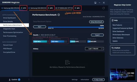 اس اس دی اینترنال PCIe Gen3 x4 سامسونگ مدل 970 EVO PLUS  ظرفیت 1 ترابایت