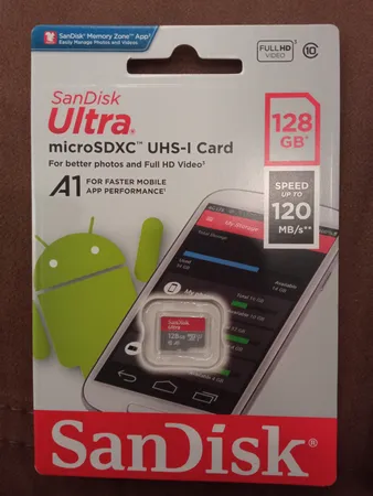 کارت حافظه microSDXC سن دیسک مدل Ultra A1 کلاس 10 استاندارد UHS-I سرعت 120MBps ظرفیت 128 گیگابایت