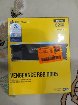 رم دسکتاپ DDR5 دو کاناله 6400 مگاهرتز CL32 کورسیر مدل VENGEANCE RGB ظرفیت 32 گیگابایت