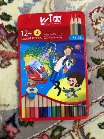 مداد رنگی 12 + 3 رنگ آریا مدل 3021