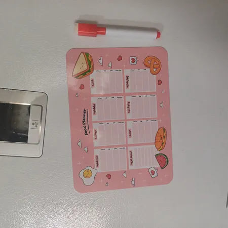 مگنت چاپ بهار مدل برنامه غذایی رویخچالی کد 2 به همراه ماژیک