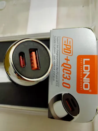 شارژر فندکی الدینیو مدل C2 به همراه کابل تبدیل USB-C