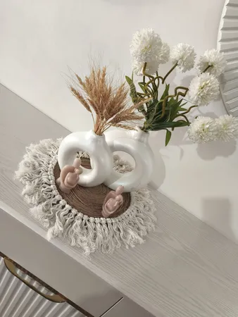 گلدان دکوری مدل دونات مجموعه دو عددی