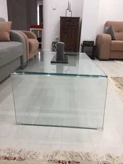 میز جلو مبلی شیشه خم اطلس 12 میل طول 110 سانتی متر