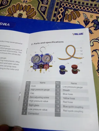 گیج شارژ گاز ولیو مدل VMG02