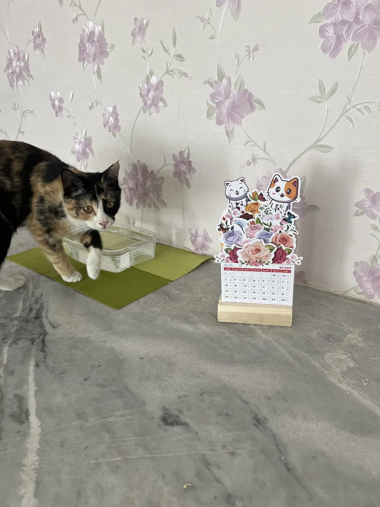 تقویم رومیزی سال 1404 انتشارات ایلیا مهر مدل سبد گل