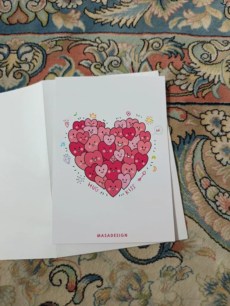 کارت پستال ماسا دیزاین طرح قلب مدل ZOD008