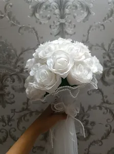 تجریه خرید دسته گل مصنوعی طرح عروس مدل رز و پاپیون