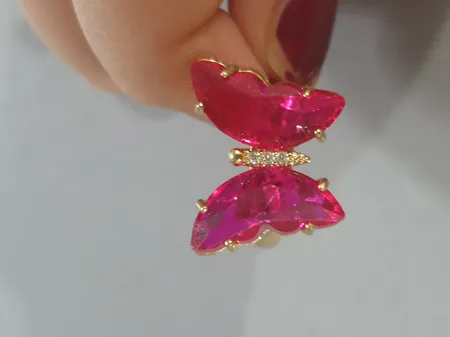 انگشتر زنانه مدل پروانه عاشق کریستالی کد 385