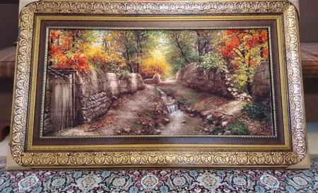 تابلو فرش ماشینی نقش نگار رضوی طرح کوچه باغ کد 1930CB