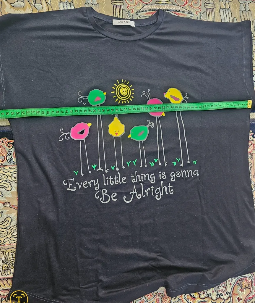 تی شرت زنانه افراتین طرح جوجه کد 2549 رنگ سرمه ای