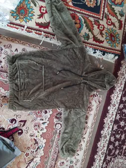 هودی زنانه مدل تدی پشمی زیپ دار کد 64 رنگ یشمی