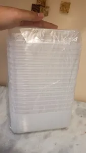 تجریه خرید ظرف نگهدارنده پولاد پویش مدل فریزری و مایکروویوی طرح مستطیلی شفاف کد 700cc بسته 15 عددی