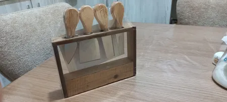 ست کارد صبحانه خوری مدل دسته چوبی مجموعه 4 عددی