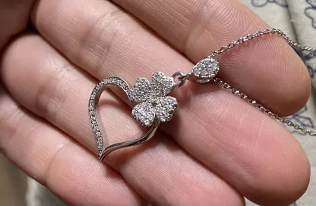 گردنبند نقره زنانه مدل قلب AMT_M107