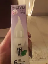 تجریه خرید لامپ شمعی ال ای دی 6 وات جی وی سی مدل اشکی پایه E14 بسته 10 عددی