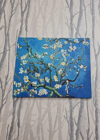 تابلو نقاشی رنگ روغن طرح شکوفه های بادام وینسنت ونگوگ