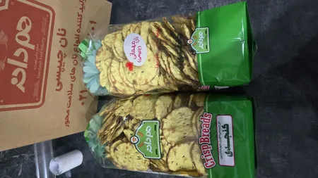 نان خشک چیپسی کنجدی هم دانه - 230 گرم  بسته 2 عددی