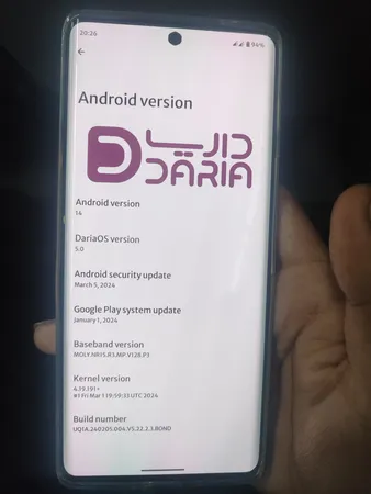 گوشی موبایل داریا مدل bond 5G دو سیم کارت ظرفیت 256 گیگابایت و رم 8 گیگابایت