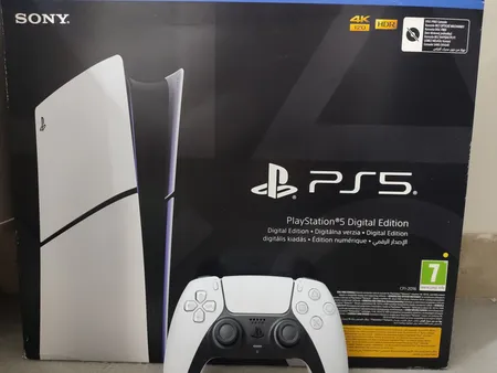 کنسول بازی سونی مدل PlayStation 5 Slim Digital Edition ظرفیت 1 ترابایت ریجن 2016B اروپا به همراه دسته اضافی و پایه شارژر