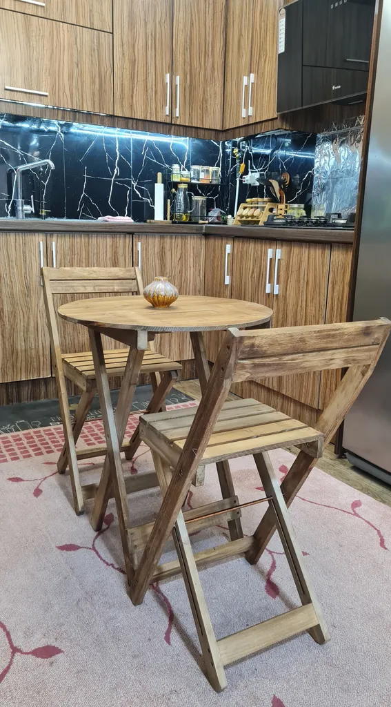 میز و صندلی ناهارخوری دو نفره مدل تاشو