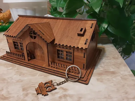 جعبه دستمال کاغذی طرح کلبه کد 0120