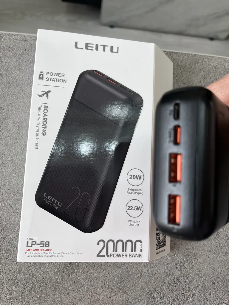 پاوربانک لیتو مدل LP-58 ظرفیت 20000 میلی آمپر ساعت