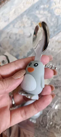 قاشق و چنگال کودک طرح پنگوئن کد 2