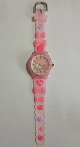 تجریه خرید ساعت مچی عقربه ای دخترانه مدل کوارتز هلو کیتی بند سیلیکونی چراغدار