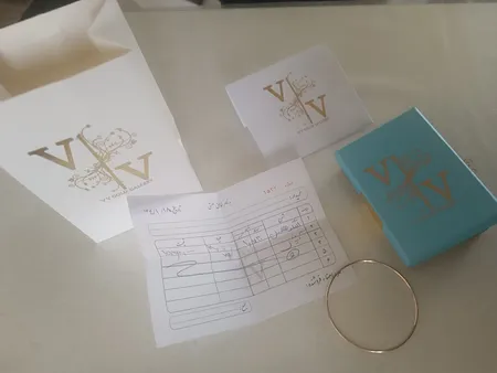 النگو طلا 18 عیار زنانه وی وی گلد گالری مدل آینه ای سایز 2