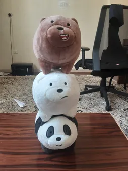 عروسک طرح خرس کله فندقی طول 30 سانتی متر بسته 3 عددی