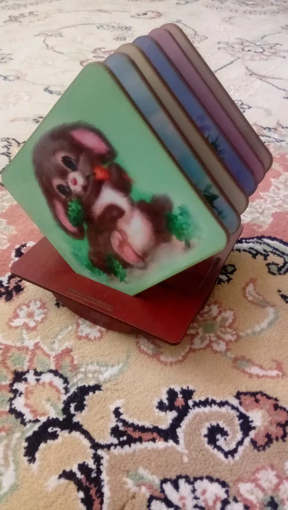 زیرلیوانی ژیوار طرح cute Animal Painting مجموعه 6 عددی