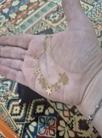 دستبند طلا 18 عیار زنانه طلای مستجابی مدل ستاره کد M18