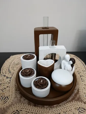 ست 10 تکه دکوری بتنی مدل رومیزی طرح کلاسیک