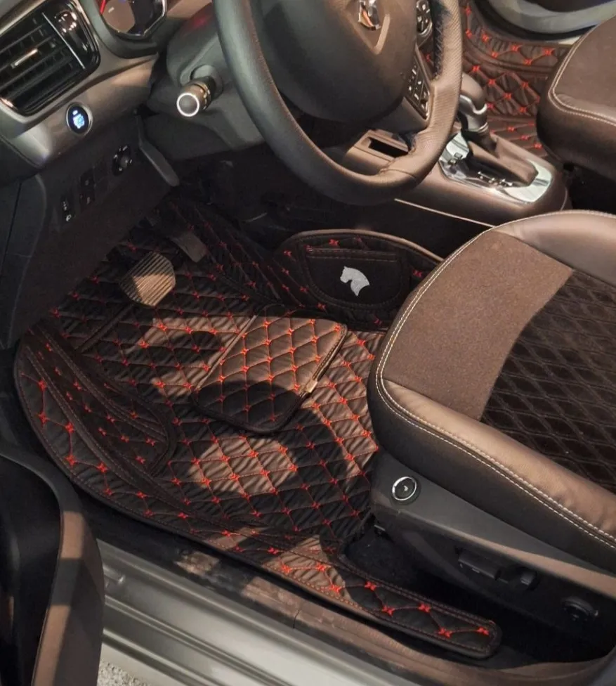 کفپوش 5 بعدی خودرو مدل Ts چرم گلدوزی مناسب برای تارا