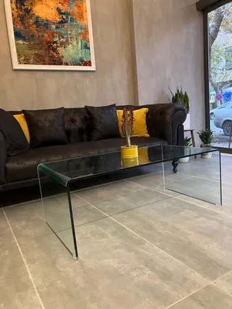 میز جلو مبلی شیشه خم اطلس 12 میل طول 110 سانتی متر