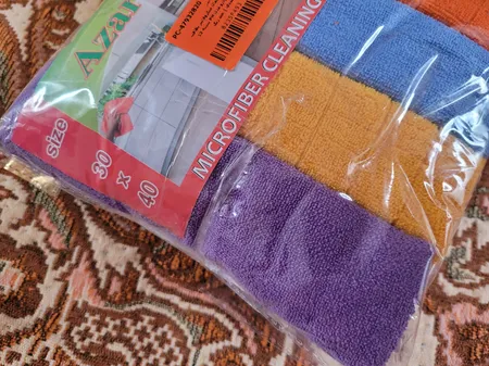 دستمال میکروفایبر نظافت خودرو مدل PM بسته 12 عددی