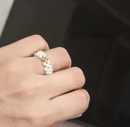 انگشتر طلا 18 عیار زنانه ناریا مدل Pearl-03 سایز 56