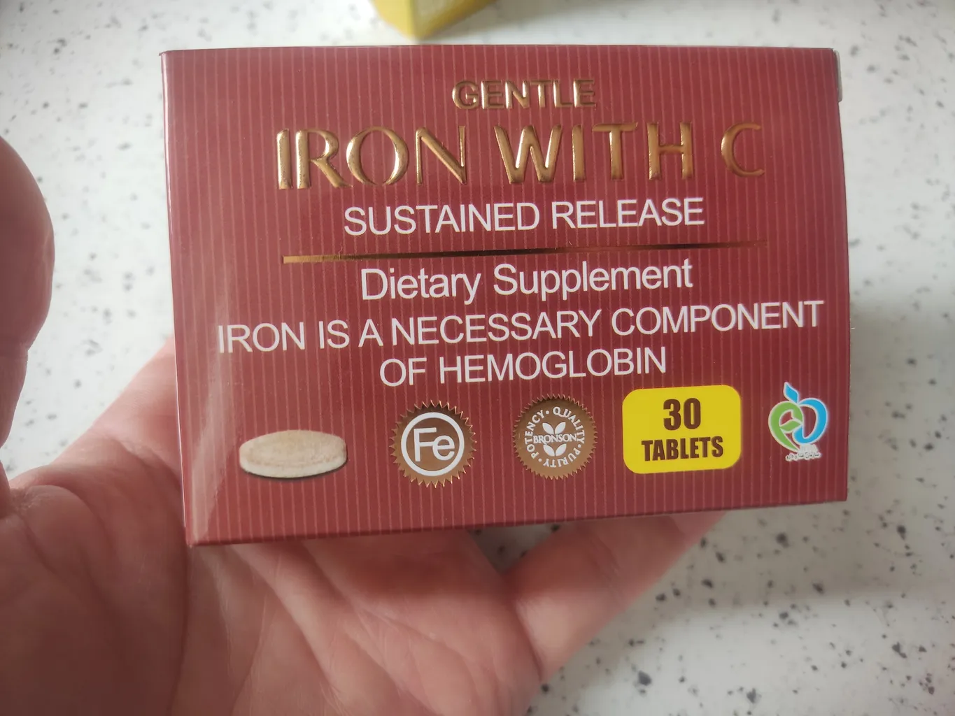 قرص ویتامین ث با آهن پیوسته برانسون بسته 30 عددی