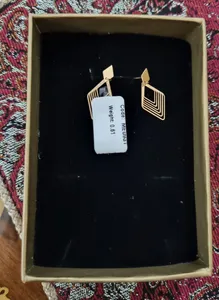 تجریه خرید گوشواره طلا 18 عیار زنانه مایا ماهک مدل ME0931 طرح لوزی متداخل