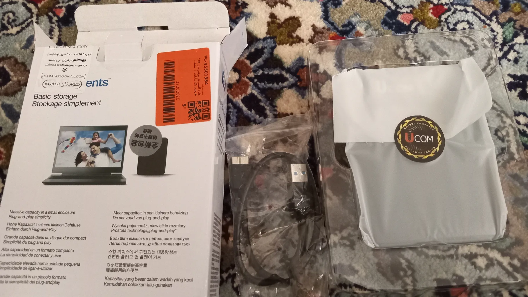 هارد اکسترنال یوکام مدل U3-1T ظرفیت یک ترابایت دارای رابط USB Type-A 3.2