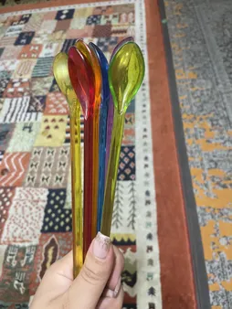 قاشق شربت خوری مد رنگینک مجموعه 6 عددی