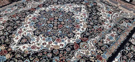 فرش ماشینی سهند کد VF19.DK زمینه سرمه ای