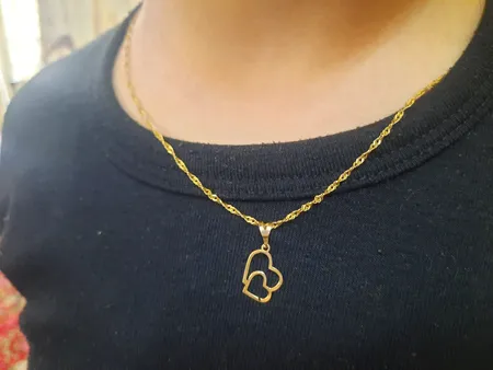 آویز گردنبند طلا 18 عیار زنانه مایا ماهک مدل MM1481 طرح دو قلب