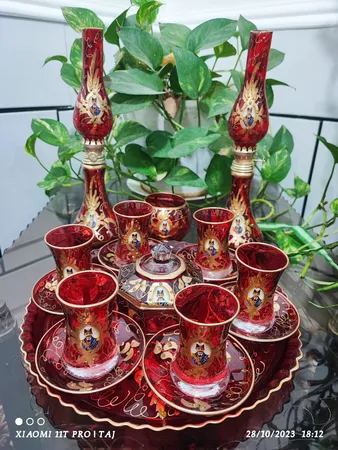 سرویس چای خوری 17 پارچه مدل شاه عباسي