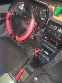 روکش فرمان کاور پلاس مدل PR-LUXE-RD به همراه سردنده وگردگیر و روکش ترمزدستی و کاور سویچ مناسب برای پراید