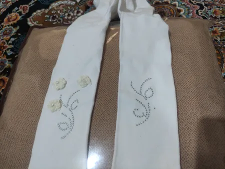 جوراب شلواری نوزادی دخترانه کد 3300 رنگ سفید